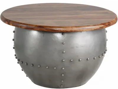 Produktbild von Couchtisch 75 cm aus braunem Mangoholz / Metall