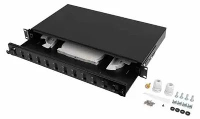 Produktbild von Lanberg 19" 1U Fiber Patch Panel 12Xsc Duplex / 12Xlc Quad B