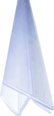 A transparent shower seal with a light blue tint, folded into a triangular shape.