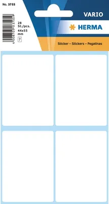 Image de Étiquettes multi-usages 40 x 55 mm blanches, lot de 10 x 28 pièces