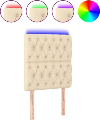 Produktbild von vidaXL LED Kopfteil Creme 80x7x118/128 cm Stoff