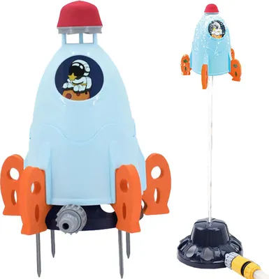 Image de Arroseur pour enfants, rotation à 360 degrés, arroseur fusée, été, extérieur, pelouse, pulvérisation d'eau, jouets, cadeaux amusants pour les enfants de 3 à 12 ans
