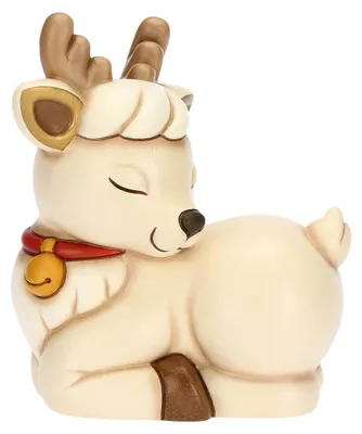 Rentierfigur aus Keramik, 15 cm, mehrfarbig