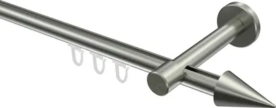 Produktbild von Interdeco Innenlaufstange / Gardinenstange mit Innenlauf Edelstahl-Optik, Typ Sinux Scarano (Kegel), 16 mm Ø 1-läufig, 480 cm