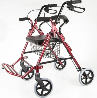 Produktbild von Rollator AT51018 mit Fußstütze, faltbar, 8-Zoll-Räder, höhenverstellbar, 120 kg