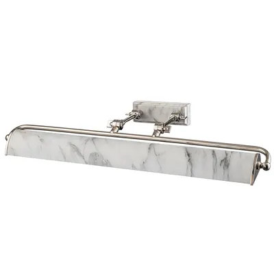 Produktbild von Bilderleuchte Metall verstellbar Nickel Marmor E14 4-flammig Vintage Design Bilderlampe