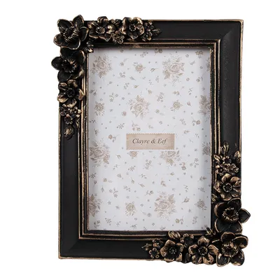 Produktbild von Clayre & Eef Bilderrahmen 10x15 cm Schwarz Kunststoff