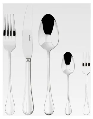 Produktbild von Edelstahlgeschirrset 18/10 für 6 Personen, 30-teilig: 6 Gabeln, 6 Löffel, 6 Messer, 6 Teelöffel, 6 Dessertgabeln, spülmaschinenfest, Gold