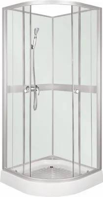 Produktbild von KERRA Kabina Prysznicowa Półokrągła 80x80 Classic White z Baterią i Brodzikiem, Nowoczesny Design, Bezpieczne Szyby, Funkcjonalna Na Małe Łazienki