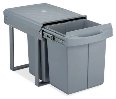 Einbau-Mülltrennsystem, 3 Fächer, 20 l & 2x 10 l, 41,3x34x51,8 cm, grau