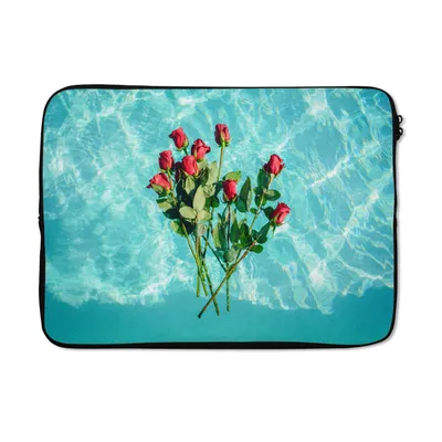 Produktbild von MuchoWow® Laptop Hülle 13 Zoll Rosen - Wasser - Blumen Laptoptasche - Laptophülle - Sleeve - Rundumschutz