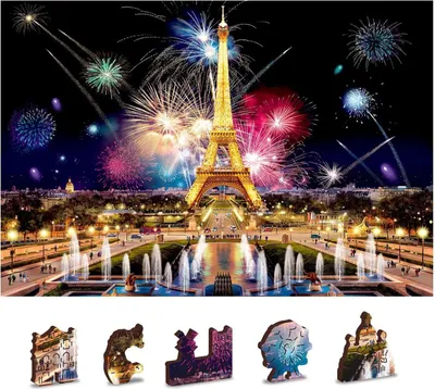 Produktbild von WOODEN CITY Holzpuzzle Nacht Paris 2in1, 75 Teile ECO