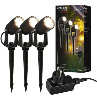 Produktbild von CONNECT TO SHINE Starterset Iris mit 3er Set LED Wegeleuchten, IP65