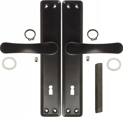 Produktbild von Türgriff Türbeschlag Haustürgriff FEINZ für Tore - 90 mm - Schwarz - Hochwertige Verarbeitung - Sicherer Schlüsselmechanismus