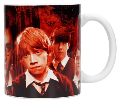 Keramikbecher Harry-Potter-Motiv, weiß, 9x10x13 cm