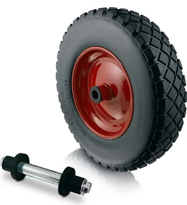 Produktbild von Bituxx PolyurethanSchubkarren Rad 4.80/4 4.00-8 Schwarz MS-17203