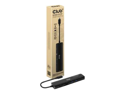 Produktbild von Club3D Usb-C 7In1-Hub >Hdmi/2Xusb/Usb-C/Lan 4K60Hz Pd100W