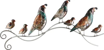 Produktbild von Wanddeko Vögel Metall Wandbild Wandhänger Deko Vogel Skulptur Figur Objekt