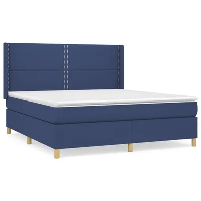 Produktbild von vidaXL Boxspringbett mit Matratze Blau 180x200 cm Stoff
