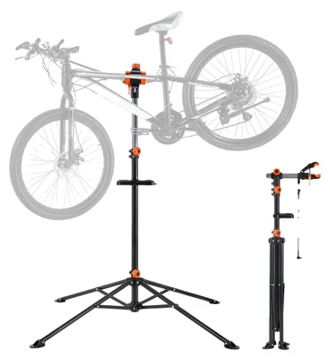 Produktbild von VEVOR Fahrradreparaturständer, 36 kg Schwerlaststahl Fahrradreparaturständer, höhenverstellbarer Fahrradwartungsarbeitsständer mit magnetischer Werkzeugablage, teleskopischem Arm, faltbarer Fahrradarbeitsständer für Zuhause, Werkstätten, 80 lbs, Stahl