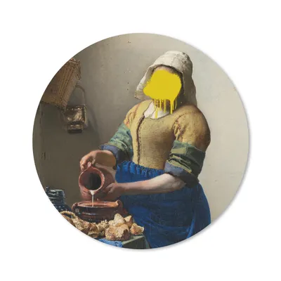Produktbild von MuchoWow® Mauspad Mousepad Das Milchmädchen - Vermeer - Kunst 40x40 cm - Mousepads - Maus Mat - Pad - Mausunterlage - Schreibtisch Accessoires