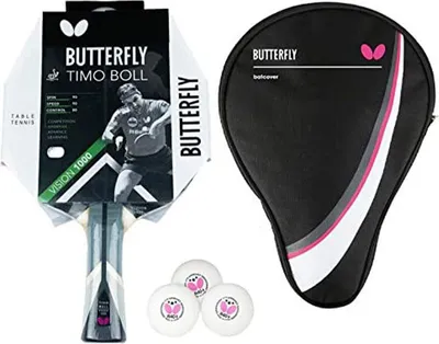 Produktbild von Butterfly 1x Timo Boll Vision 1000 Tischtennisschläger + Tischtennishülle Drive Case + 3x 40+ 3*** Tischtennisbälle
