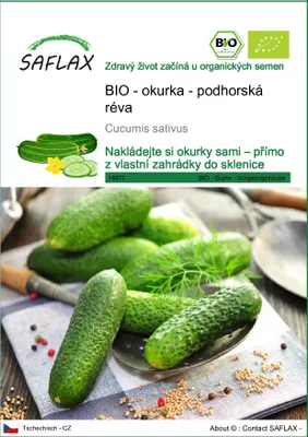 Obrázek produktu pro SAFLAX - BIO - okurka - podhorská réva - Cucumis sativus - 15 Semena