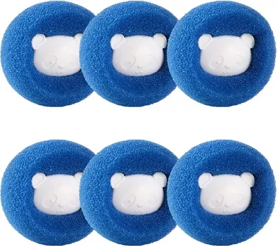 Image de INF Boule d'épilation pour machine à laver 6 pièces Bleu