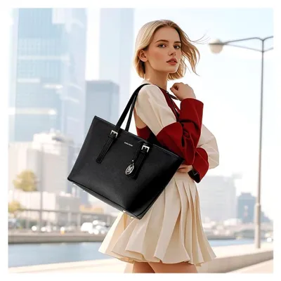 Produktbild von Damen Schultertasche Große Shopper Tasche Elegante Handtasche mit verstellbarem Schulterriemen für Arbeit, Schule und Einkäufe
