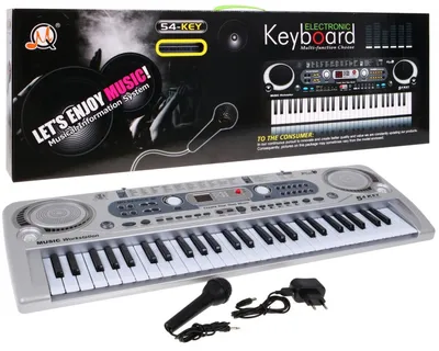 Produktbild von Silberne Tastatur für Kinder ab 5 Jahren, Mikrofon + USB-Aufnahme – Modell Nr. 824