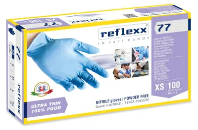 Nitril-Handschuhe XS, hellblau, 100 Stück, puderfrei
