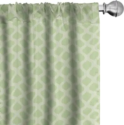 Immagine prodotto di ABAKUHAUS Tende geometriche, tende, colori pastello monocromatici, stile tradizionale, motivi a quadrifoglio in motivo continuo, 2 pezzi 75 x 245 cm, verde pastello
