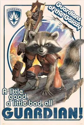 Produktbild von Poster marvel guardians of the galaxy rocket & baby groot
