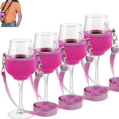 Imagen del producto de Elzusha - Juego de 4 soportes colgantes para copas de vino, ideales para fiestas y eventos al aire libre