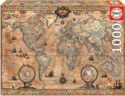 Immagine prodotto di Puzzle - EDUCA - World Map - 1000 pieces - Adult - Travel and maps