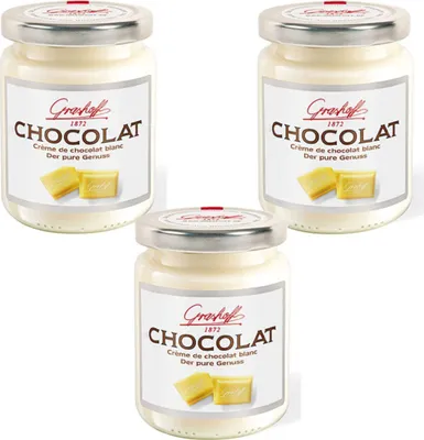 Image de Grashoff Crème de chocolat blanc pur chocolat belge 250g paquet de 3