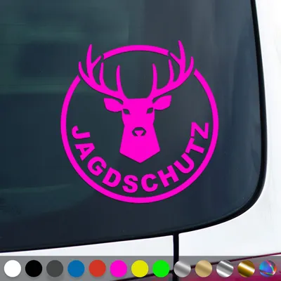 Produktbild von PantherPixel Jagdschutz Aufkleber Förster Jäger Jagdaufsicht Sticker Auto Geschenkidee Farbe Neon-Pink