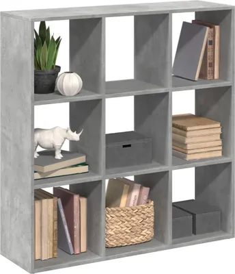Image de Maison Exclusive - Bibliothèque cloison grise béton 102 x 29 x 103,5 cm, aggloméré