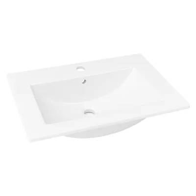 Produktbild von VILSTEIN Einbau-Waschbecken, Keramik, Weiß, 70x47x17 cm (BxTxH), mit Überlauf, aus einem Guss, Nano-Beschichtung, für DIN 45mm Abläufe