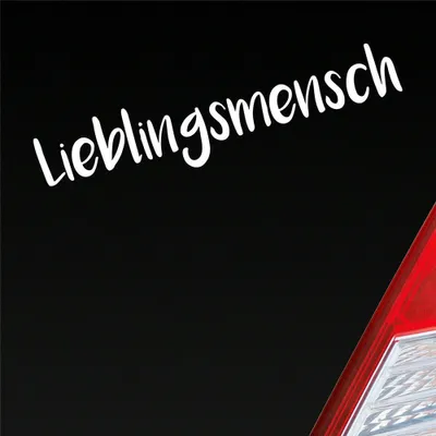 Produktbild von Auto Aufkleber Lieblingsmensch Mensch Liebe Spruch 19,5x4 cm Weiss Matt Sticker Heckscheibenaufkleber
