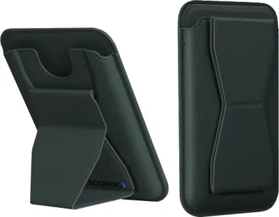 Produktbild von SOONTEC super Wallet magnetische Kartenhalter dunkelgrün ultra dünne Kartenetui mit Ständer