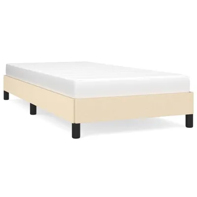 Image de vidaXL Cadre de lit sans matelas Crème 90x200 cm Tissu