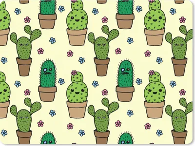 Produktbild von MuchoWow® Mauspad Mousepad Muster - Kaktus - Blumen 40x30 cm - Mousepads - Maus Mat - Pad - Mausunterlage - Anti Rutsch