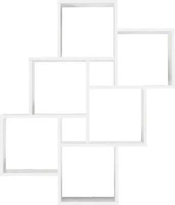 Immagine prodotto di FMD scaffale a parete Brillante bianco 81,2 x 94,3 x 15,7 cm scaffale pensile stabile a 8 scomparti