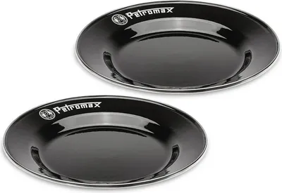 Produktbild von Petromax Emaille Teller schwarz 2 Stück 26 cm