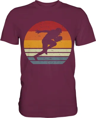 Produktbild von Retro American Football T-Shirt – Burgundy / L