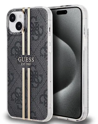 Zdjęcie produktu dla Etui Guess 4G Gold Stripe do iPhone 15 Plus czarny