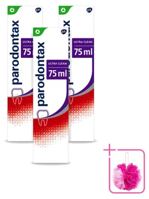 Obrázok produktu pre 3 x Zubná pasta Parodontax Ultra Clean, pri krvácaní ďasien - 75 ml - Balenie s 3 kusmi