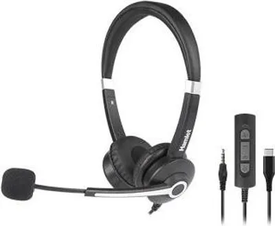 Immagine prodotto di Hamlet HHEADM-CJS Cuffie Cablato a Padiglione Ufficio USB tipo-C Nero