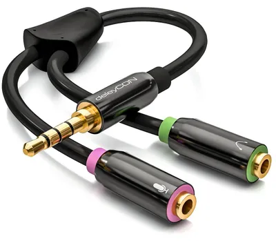 Produktbild von deleyCON Audio Klinken Y Adapter Splitter 3,5mm, Stecker auf 2x Buchse